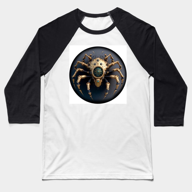 Steampunk Spider Baseball T-Shirt by Designograph